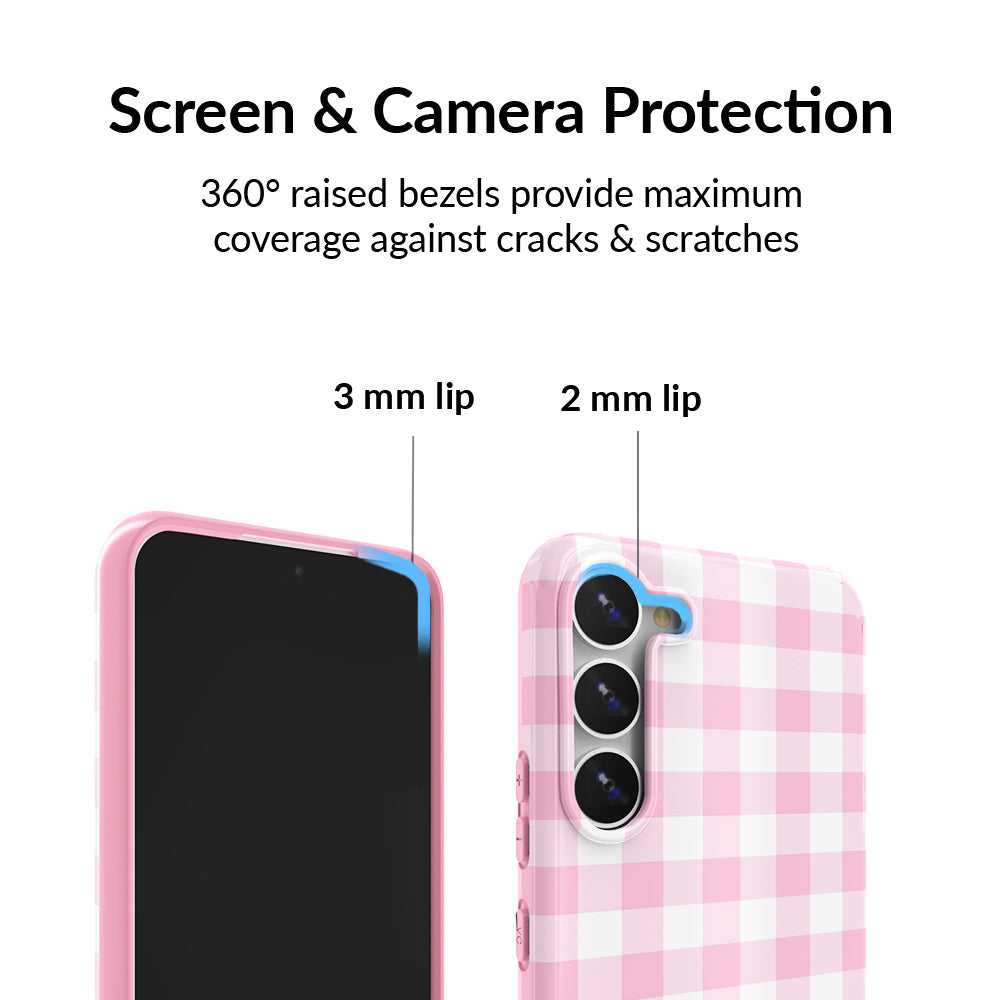 Baby Pink Gingham Samsung Case - Image 3