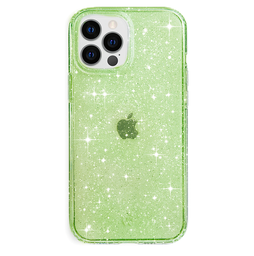 Lime Stardust Glitter iPhone Case - Image 7
