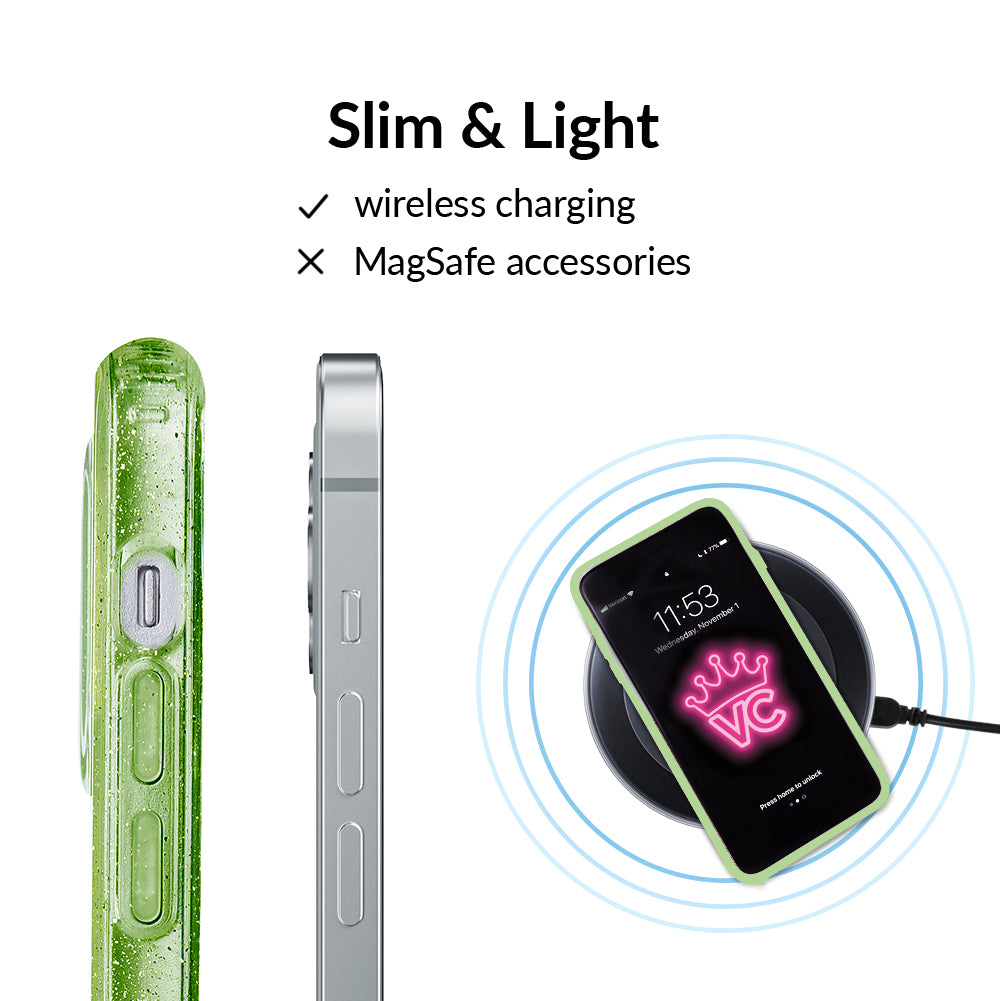Lime Stardust Glitter iPhone Case - Image 6