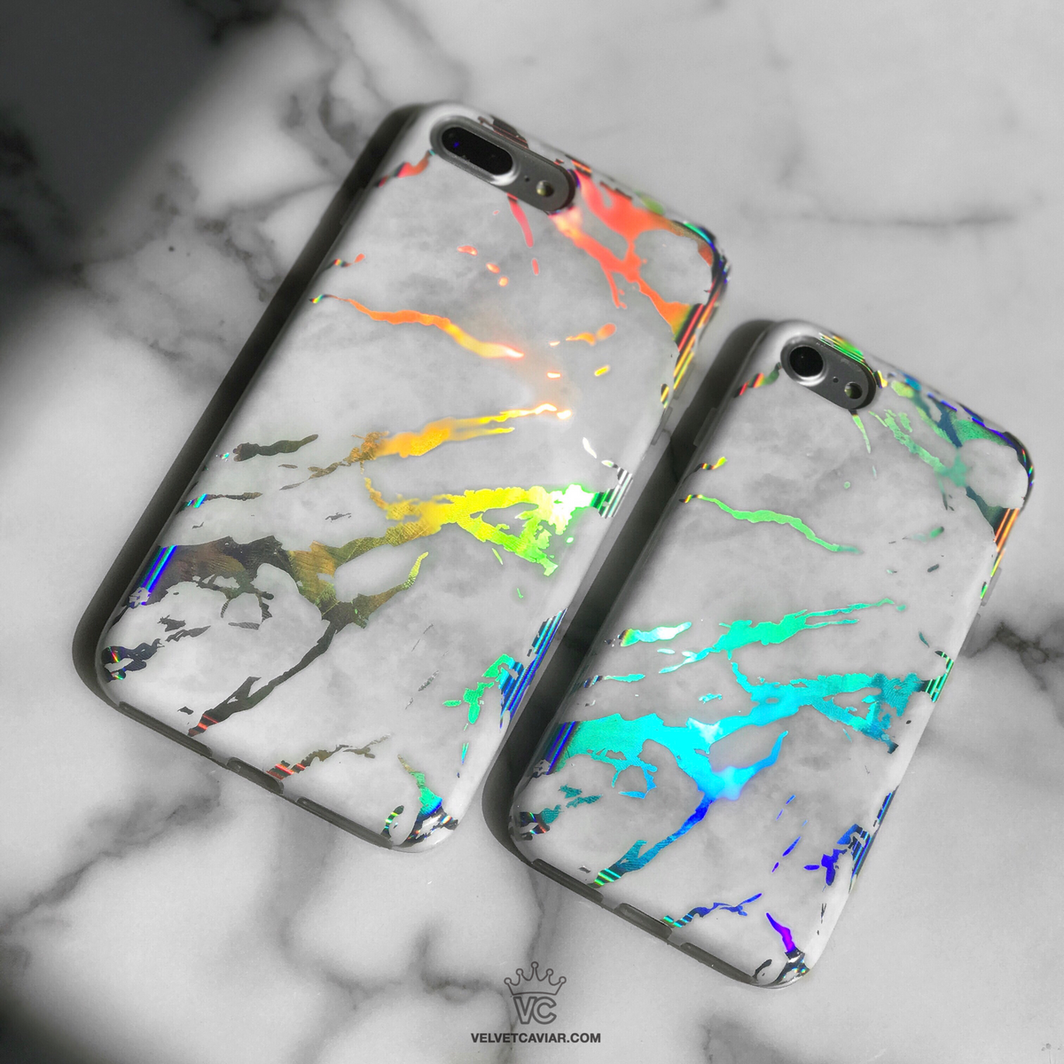 Holo White Marble iPhone Case - Image 3