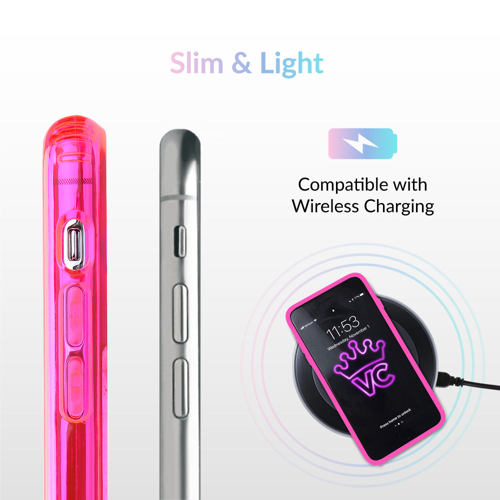 Neon Pink Clear iPhone Case - Image 2