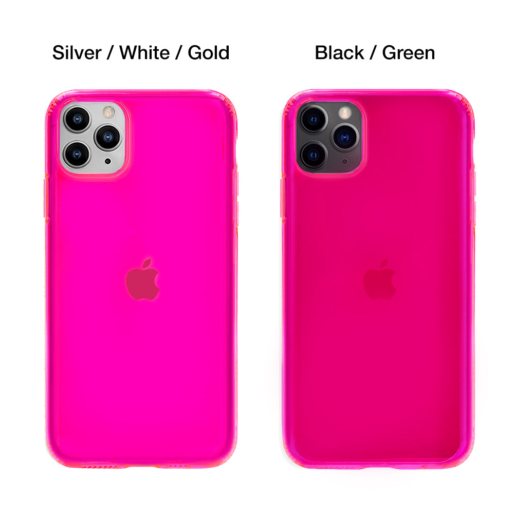 Neon Pink Clear iPhone Case - Image 3