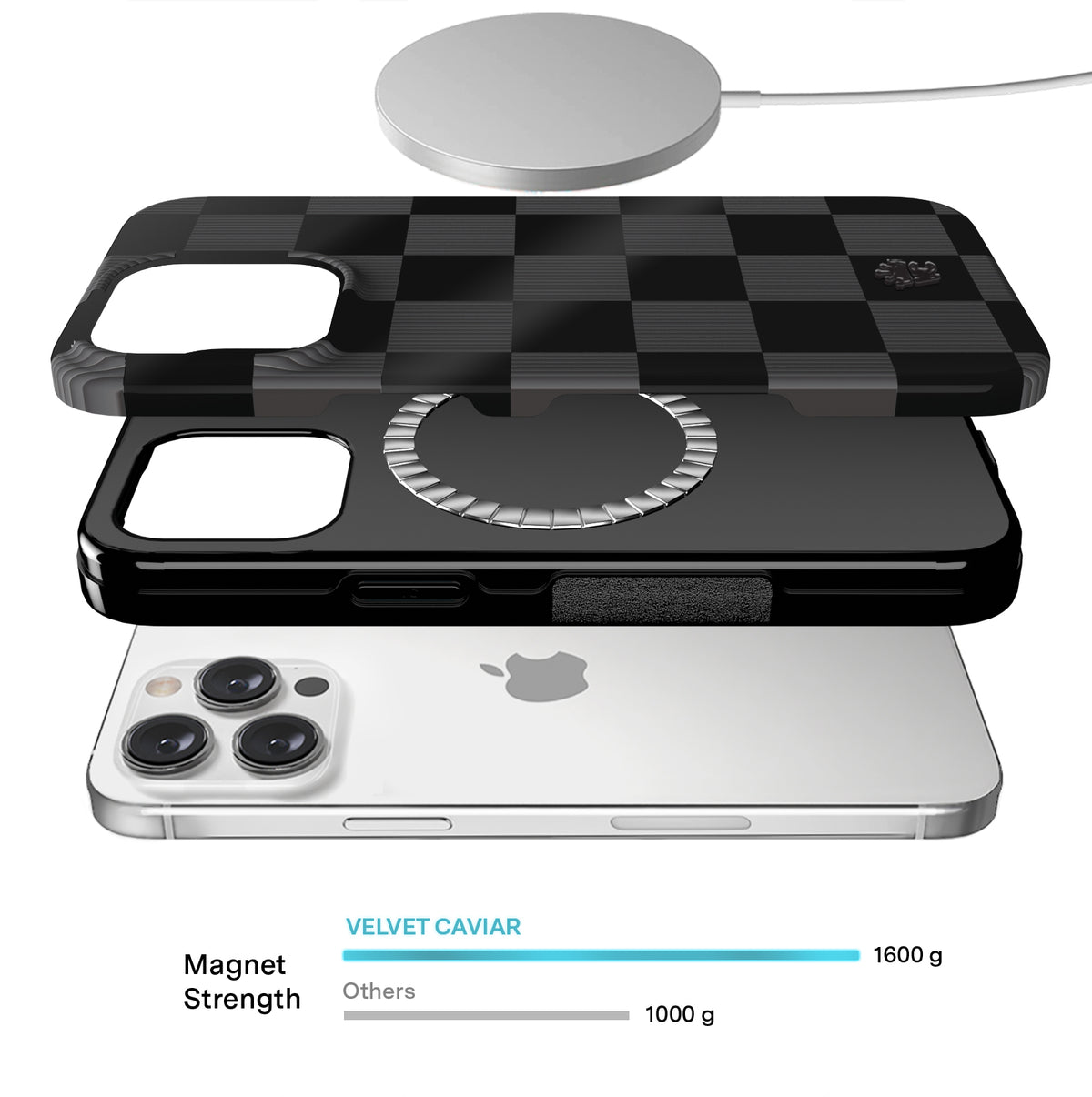 Noir Vibe Checkered iPhone Case - Image 8