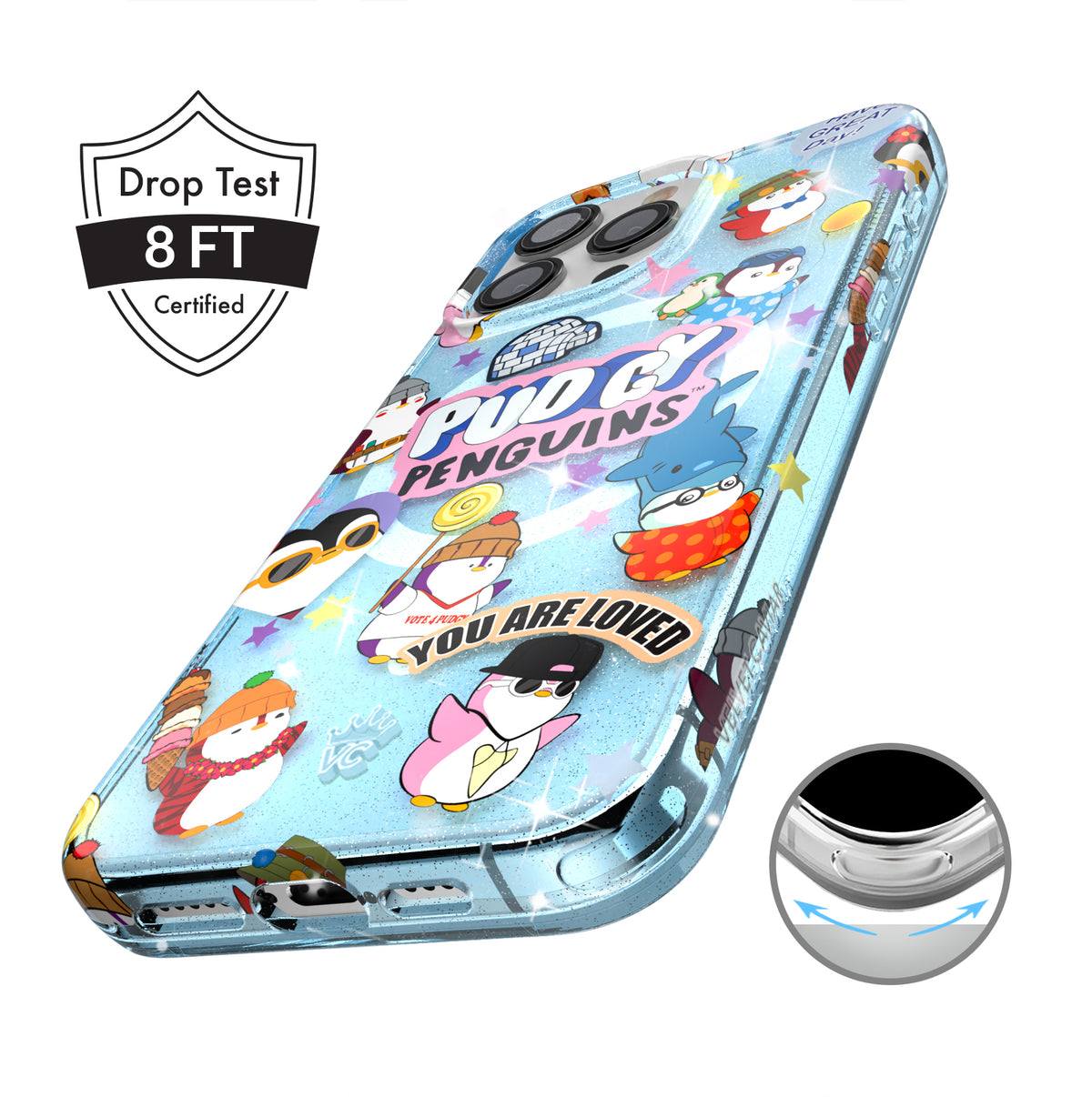 Pudgy Penguins Iceberg Glitter iPhone Case - Image 5