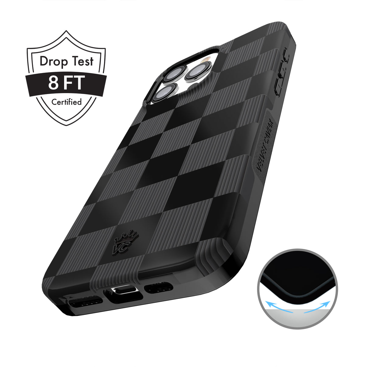 Noir Vibe Checkered iPhone Case - Image 4