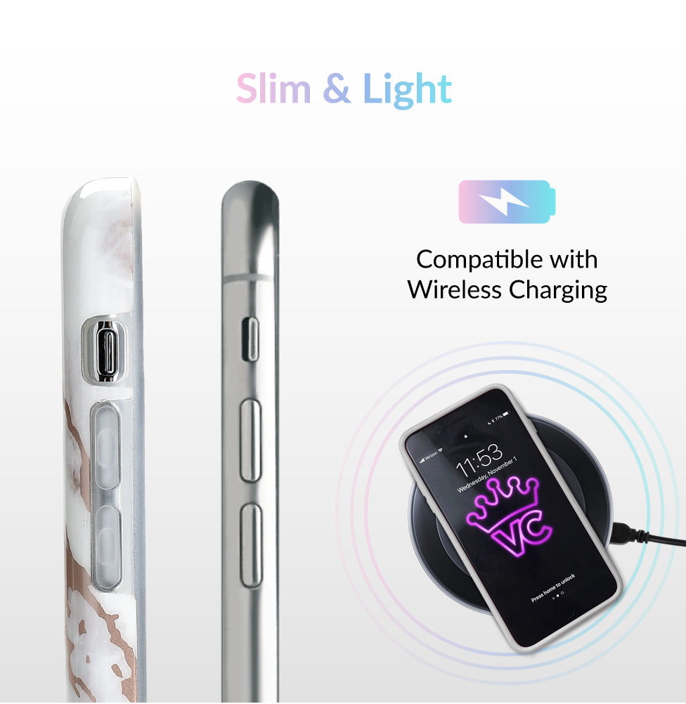 White Marble Rose Gold Chrome 2.0 iPhone Case - Image 6