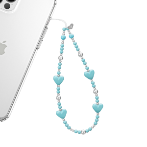 Turquoise Heart Phone Charm