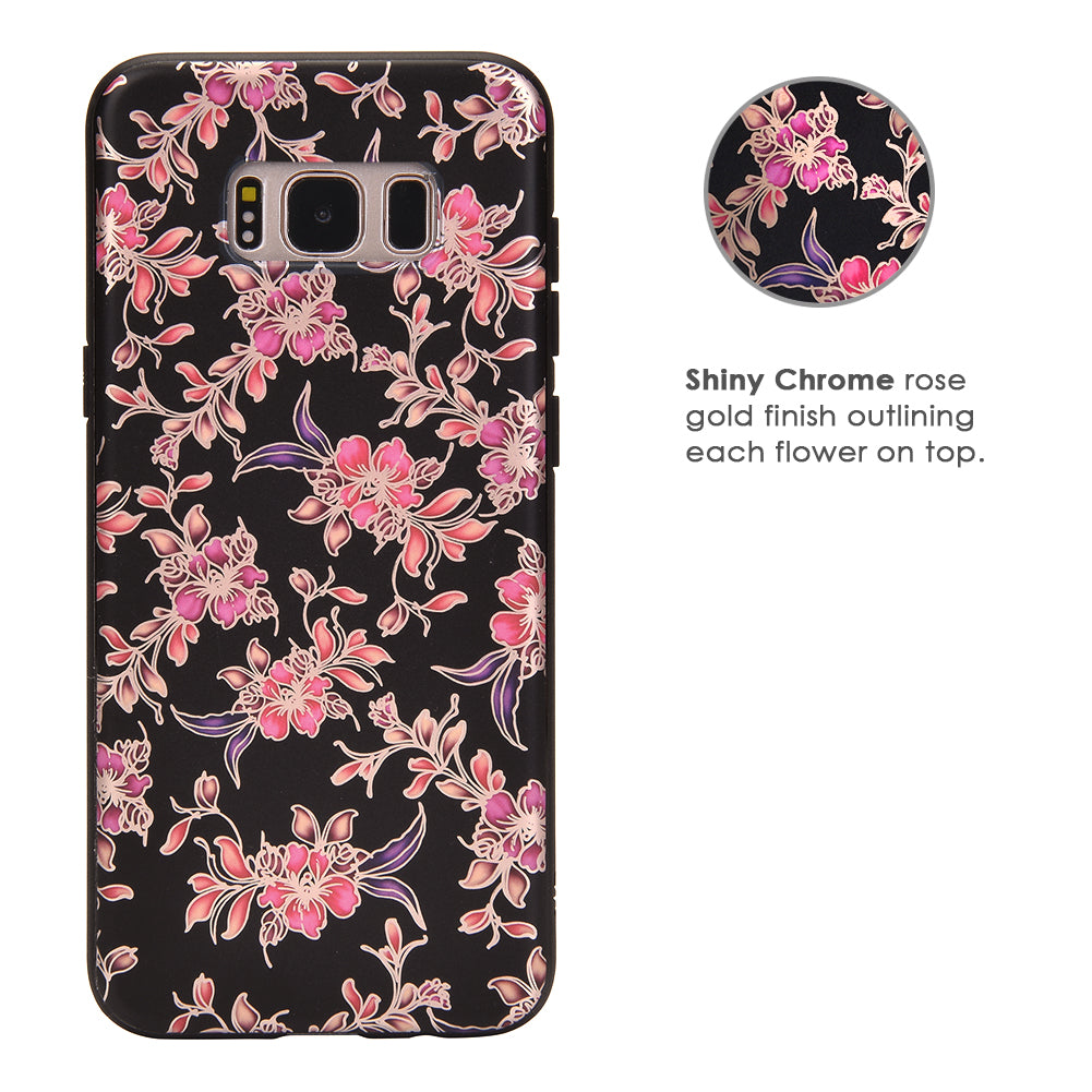 Midnight Floral Chrome Samsung Galaxy Case - Image 5