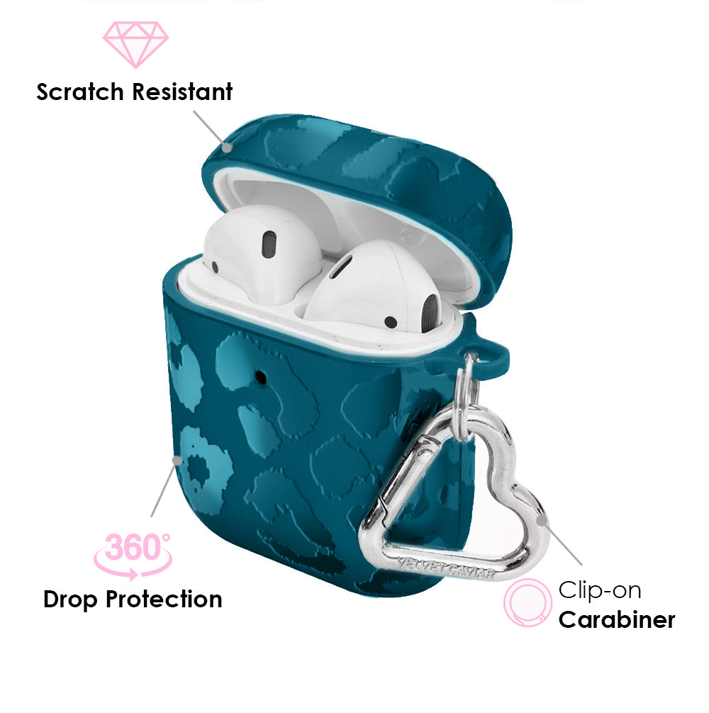 Metallic Navy Leopard AirPod Case - Image 2