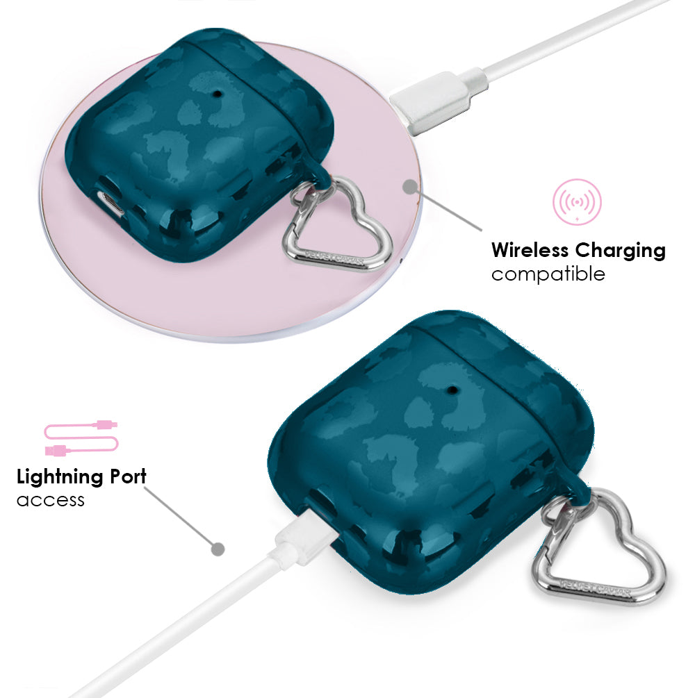 Metallic Navy Leopard AirPod Case - Image 3