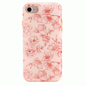 Nude Red Chrome Floral iPhone Case