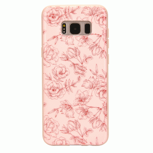 Nude Red Chrome Floral Samsung Galaxy Case