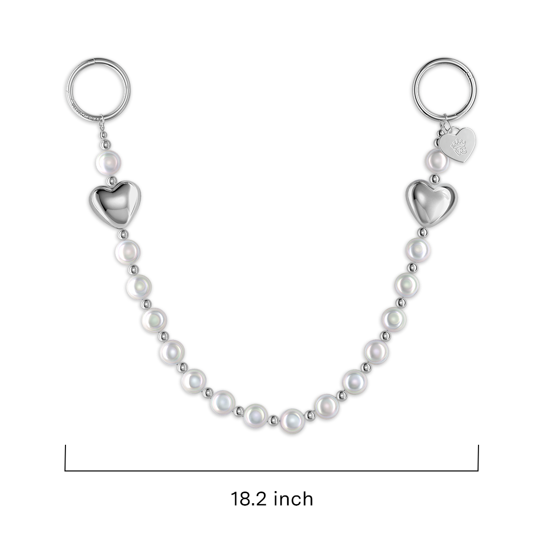Pearl Heart Bag Chain - Image 4