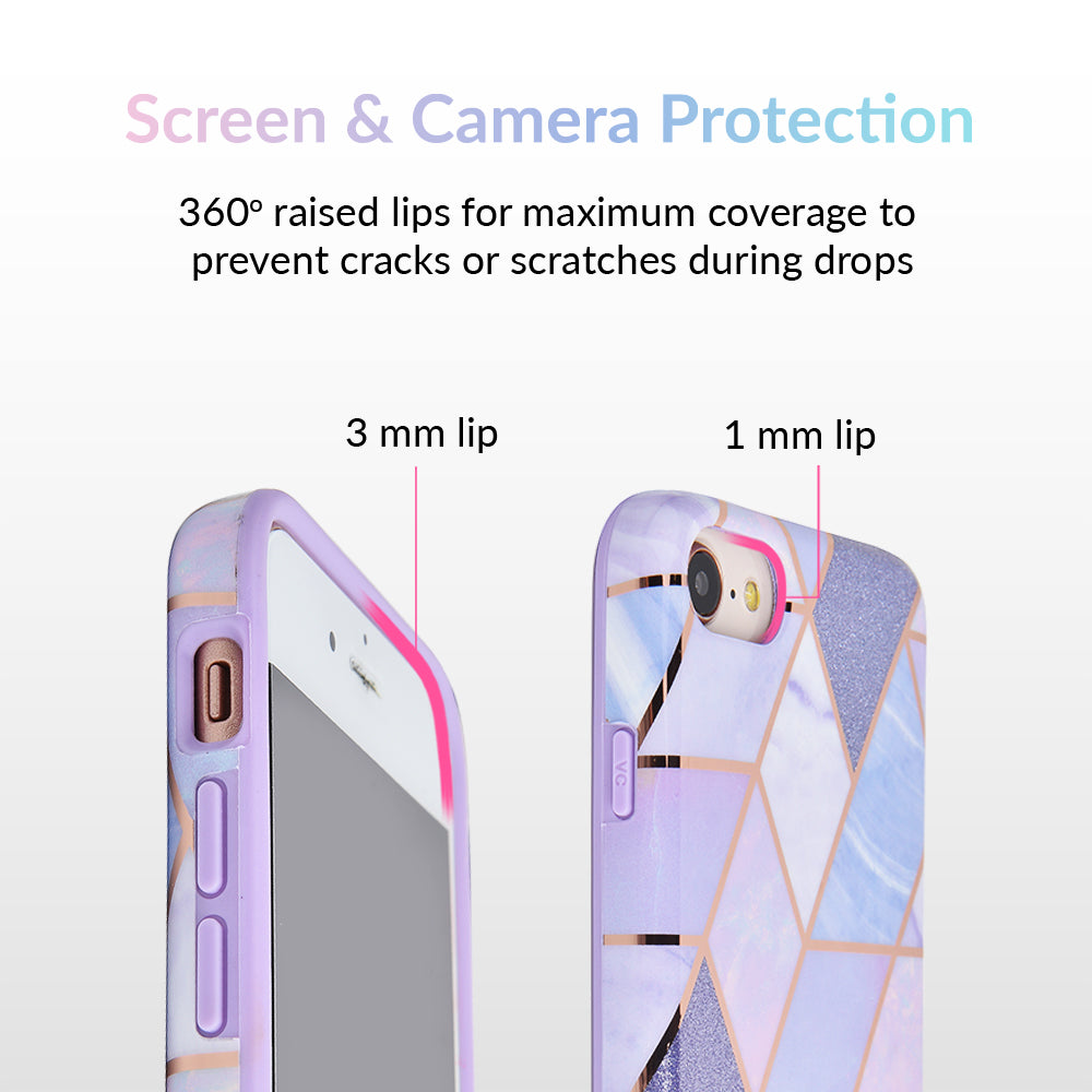 Purple Geometric Marble iPhone Case - Image 3