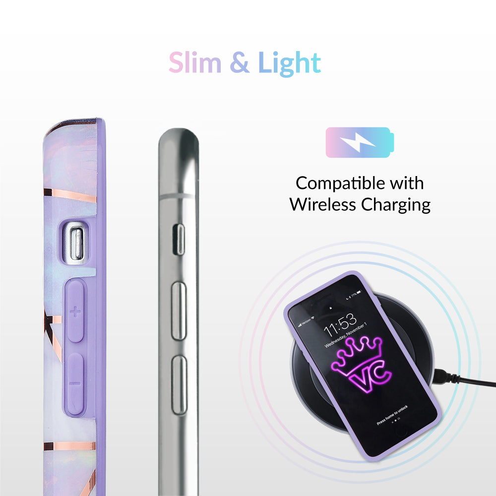 Purple Geometric Marble iPhone Case - Image 6