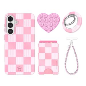 Pink Vibe Checkered Samsung Bundle Set