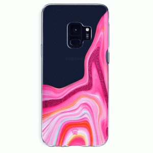 Pink Geode Glitter Samsung Case