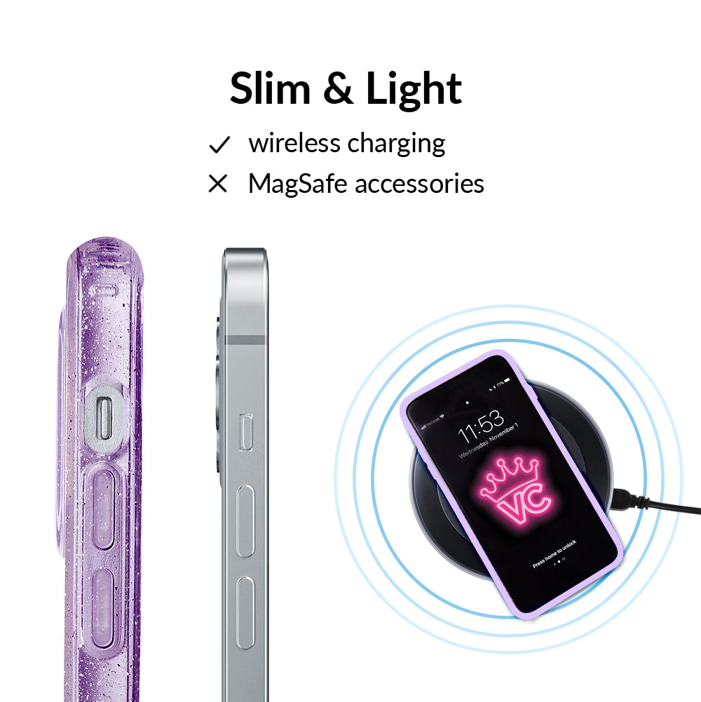 Lilac Stardust Glitter iPhone Case - Image 5