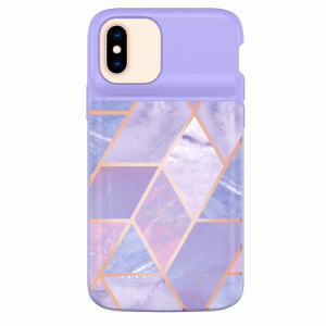 Purple Geometric iPhone Charging Case