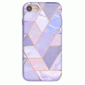 Purple Geometric Marble iPhone Case
