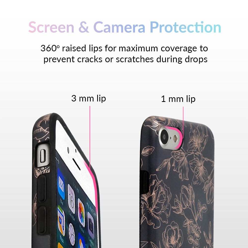 Floral Rose Gold Chrome iPhone Case - Image 2