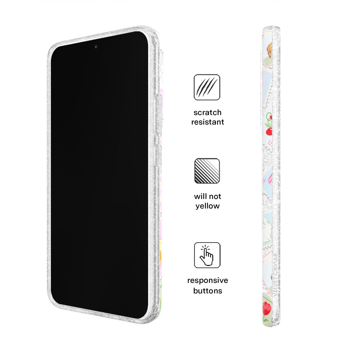 Spring Whimsy Stamps Glitter Samsung Case - Image 5