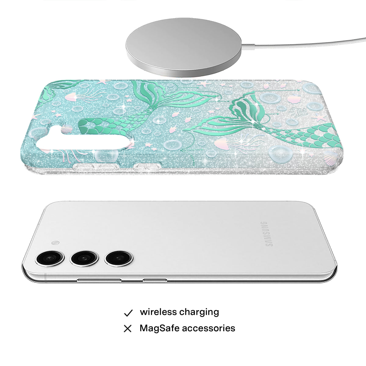 Mermaid Glitter Holo Samsung Case - Image 4