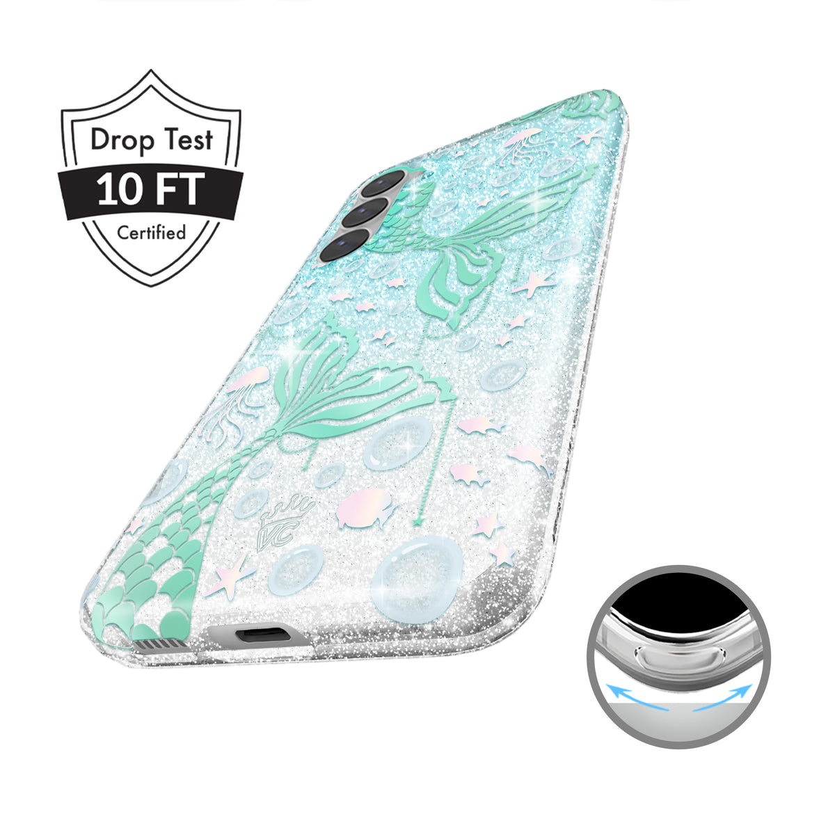 Mermaid Glitter Holo Samsung Case - Image 2