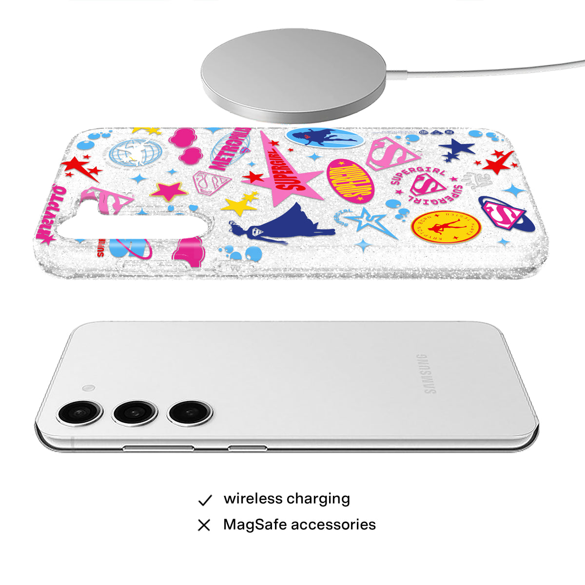 Supergirl Krypto Glitter Samsung Case - Image 4