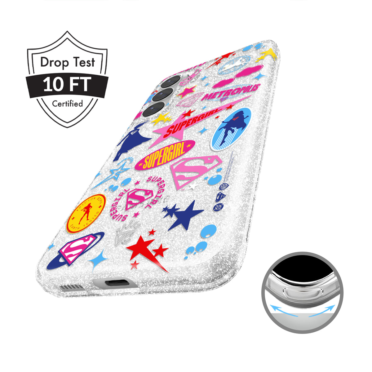 Supergirl Krypto Glitter Samsung Case - Image 2