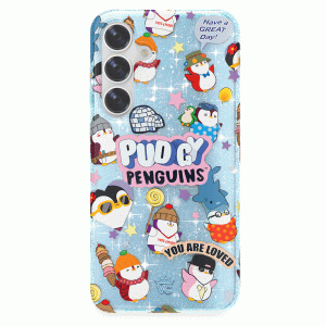 Pudgy Penguins Iceberg Glitter Samsung Case