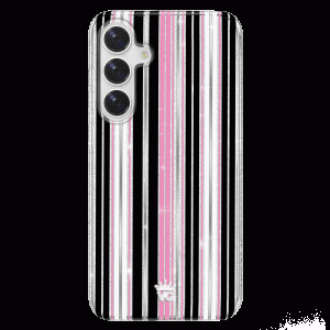 Pretty Punk Stripes Glitter Samsung Case