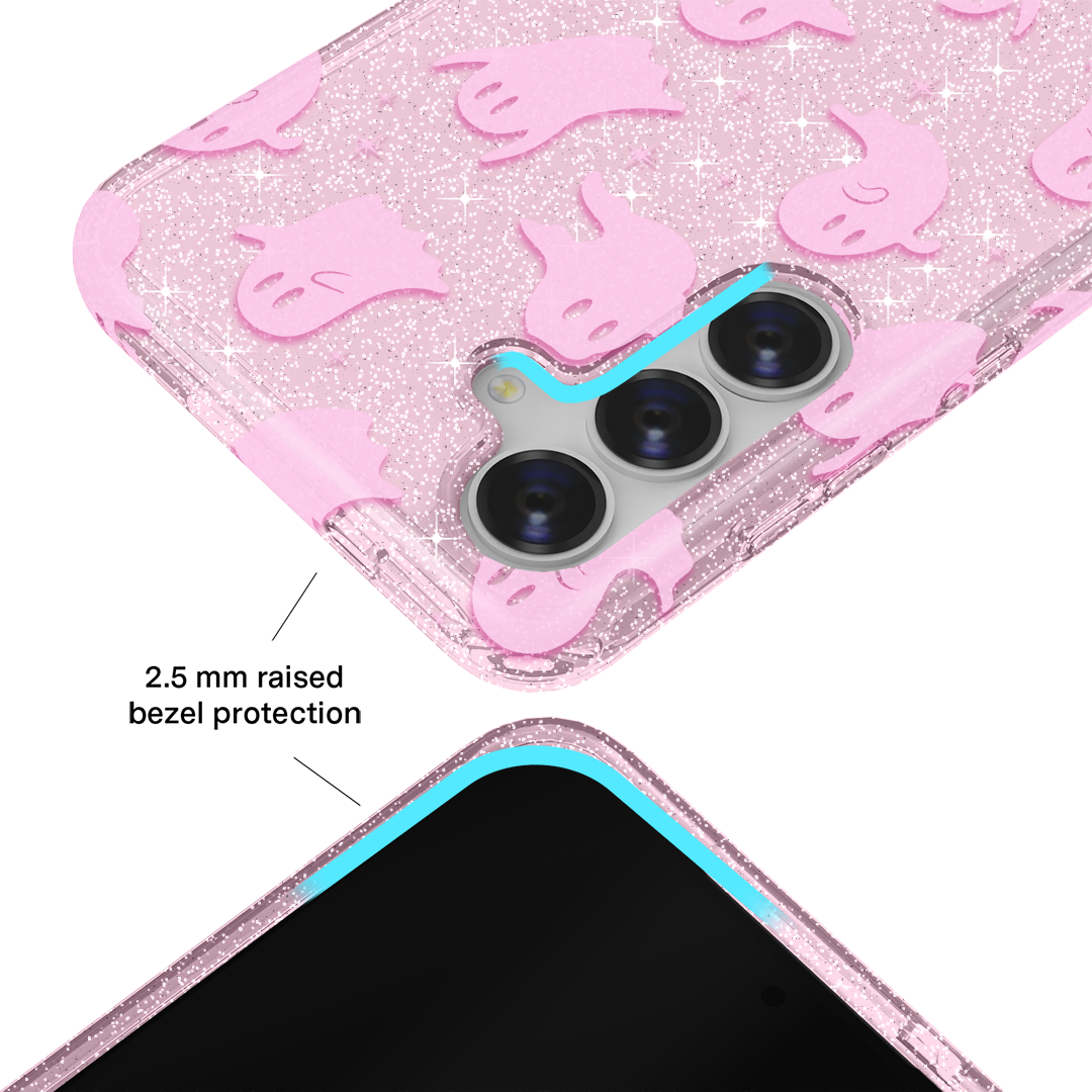 Ghosted Pink Glitter Samsung Case - Image 3