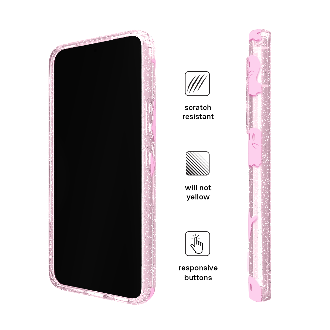 Ghosted Pink Glitter Samsung Case - Image 6