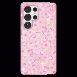 Pink Hanukkah Glitter Samsung Case