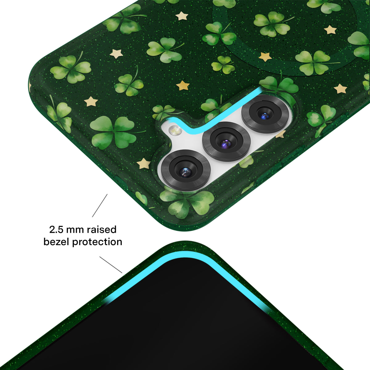Lucky Clover Glitter Samsung Case - Image 8