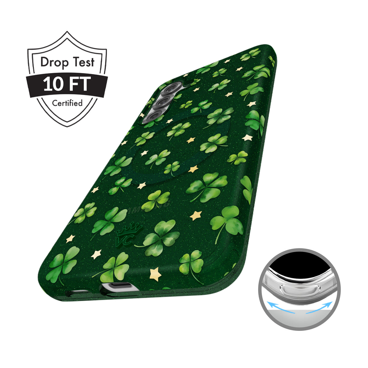 Lucky Clover Glitter Samsung Case - Image 7