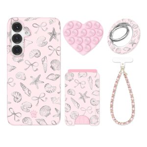 Pink Coastal Seashells Samsung Bundle Set