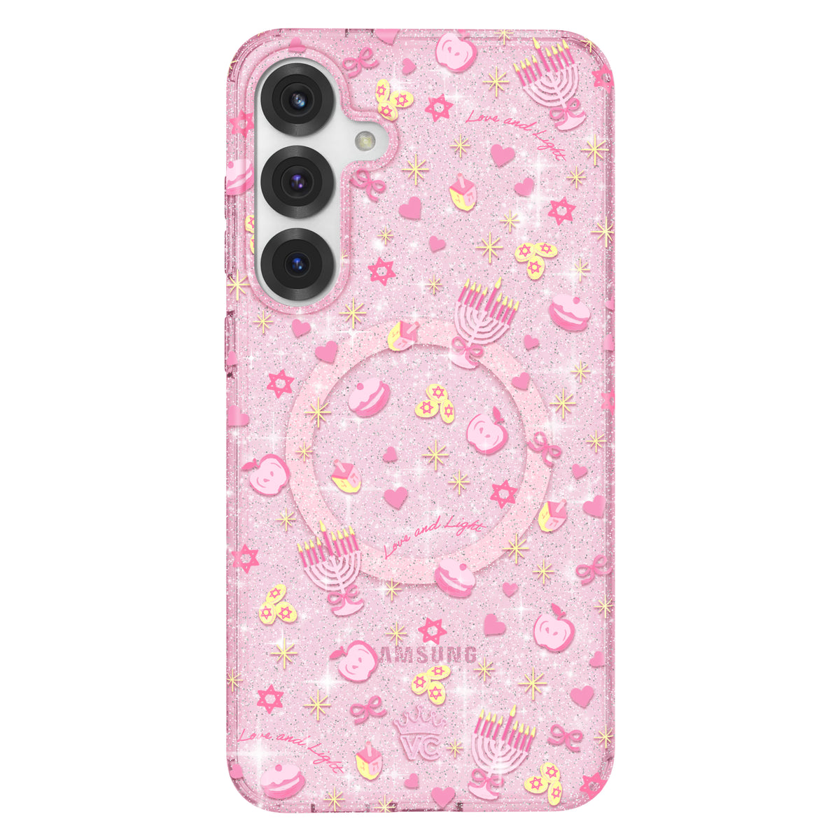 Pink Hanukkah Glitter Samsung Case - Image 6