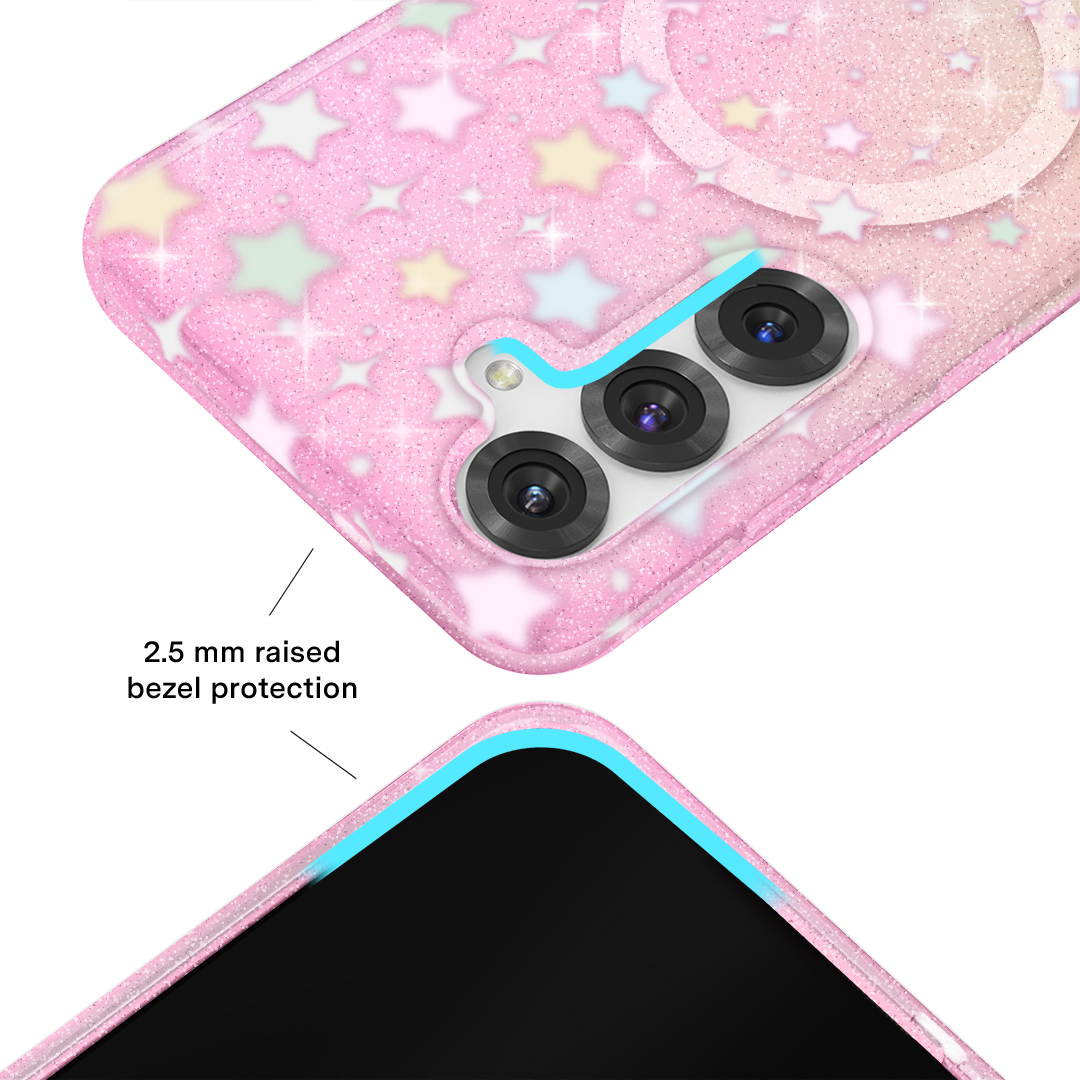 Falling Star Glitter Samsung Case - Image 2