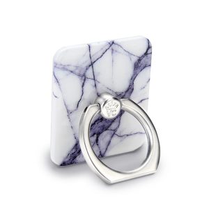 White Gray Marble Phone Ring