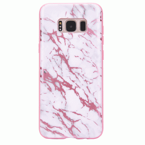 White Marble Pink Chrome Samsung Galaxy Case
