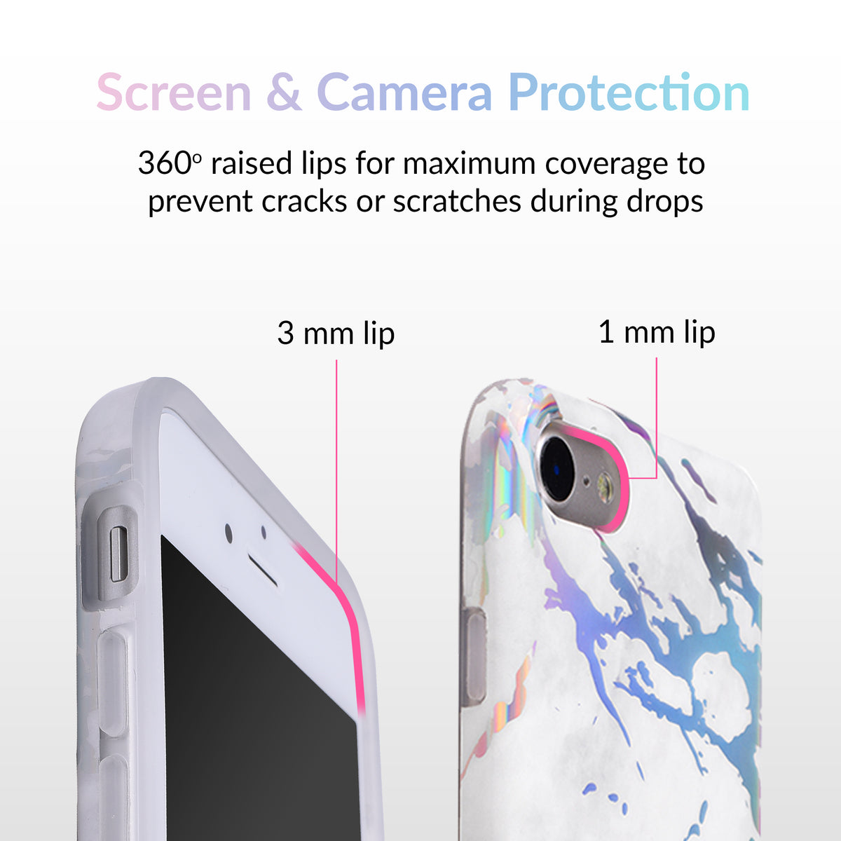 Holo White Marble iPhone Case - Image 4