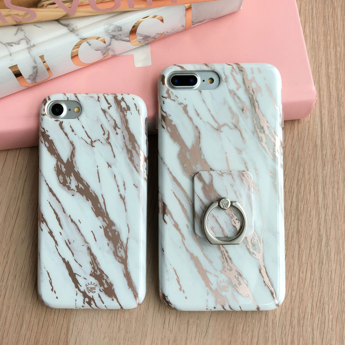 White Marble Rose Gold Chrome 2.0 iPhone Case - Image 8